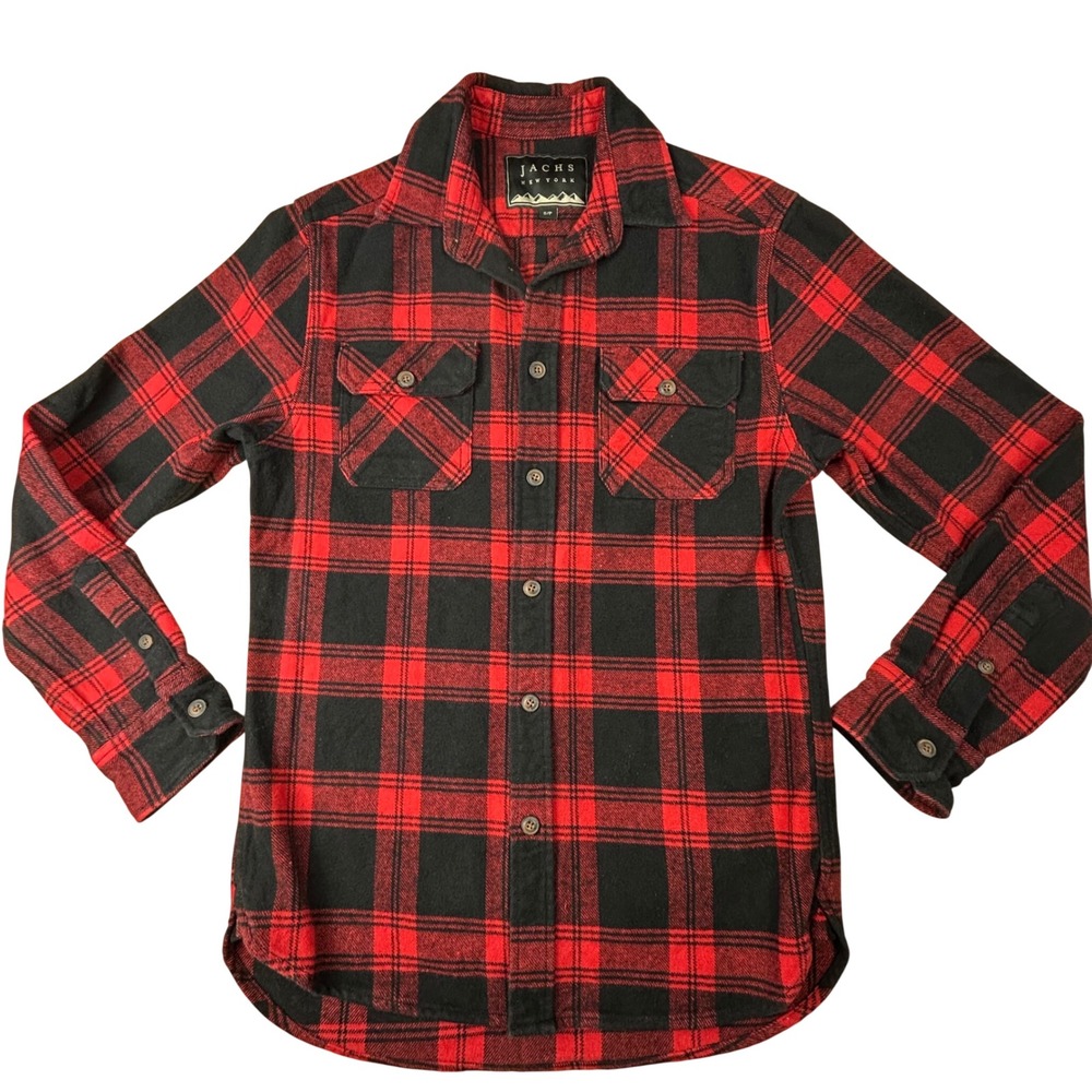 Jachs NY Mens Buffalo Plaid Flannel Button Down Shirt Small S/P Gorpcore